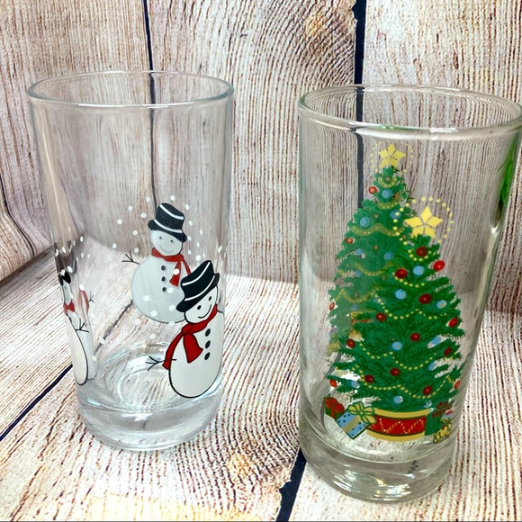 Vintage Libbey Glass Tumblers 16oz Christmas Set of 2 - Picture 2 of 8